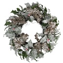 Coroncina con pungitopo oro 26x26x40 cm