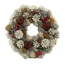 Coroncina innevata con mele ø30h7,5 cm