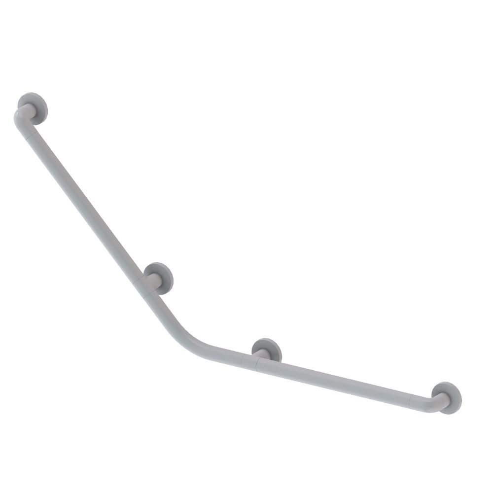 Corrimano angolare di sicurezza 113x55 cm. per disabili colore bianco