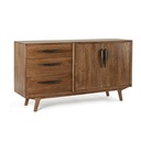 Credenza Vintage in Legno Marrone - 2 Ante, 3 Cassetti - Dimensioni: 152x40x85 cm