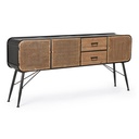 Credenza Vintage in Metallo con 3 Ante e 2 Cassetti - Stile Raffinato e Funzionale - Dimensioni 180x34x84 cm