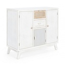 Credenza tre ante due cassetti in legno bianco 87x36x h80 cm