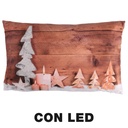 Cuscino decorativo con luci a LED beige 30x50 cm