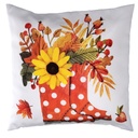 Cuscino Tessuto Stivali con Girasole Bianco 43x43 cm
