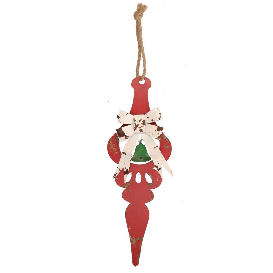 Decorazione albero rosso in metallo cm16x48x4