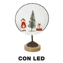 Decorazione Metallo LED con Albero Rosso 20x11x30 cm