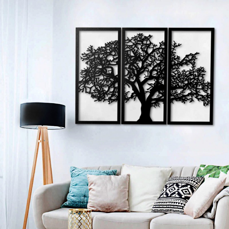 Decorazione murale quadro moderno albero nero