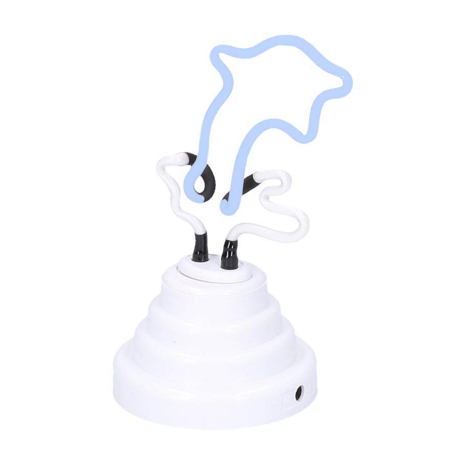 Luce neon delfino azzurro cm10x13h21
