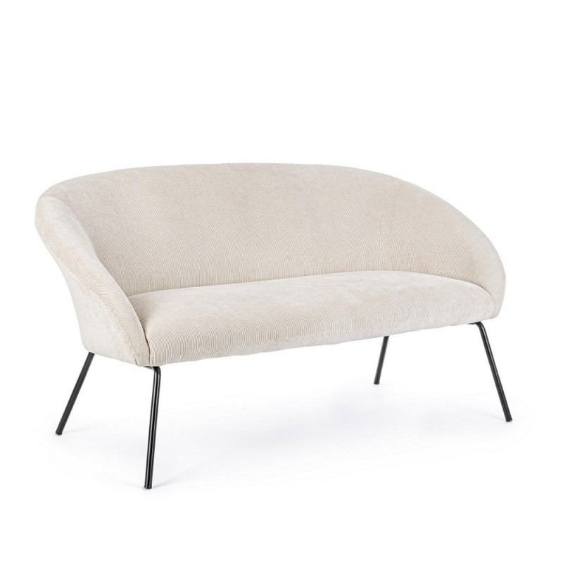 Divano in velluto bianco Aiko Velvet 142 x 80 x 75 cm