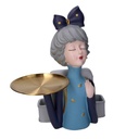 Vassoio svuotatasche donna in resina blu con fiocco - 23x20x36 cm