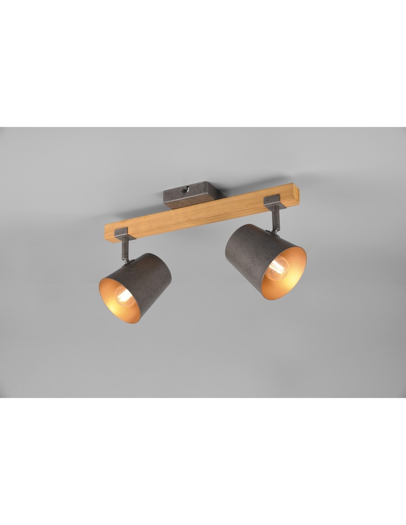 Faretto Orientabile Legno e Metallo Nichel Bell Trio Lighting