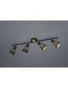 Faretto Nero-Oro 4 Spot A Cono Forati L69 cm
