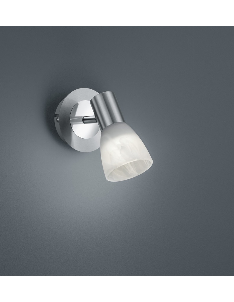 Faretto Spot Orientabile Levisto Nichel con Paralume Vetro Trio Lighting