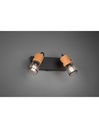 Faretto Tosh Nero 2xE14 Spot Legno E Gabbia Metallica L26 cm Trio Lighting