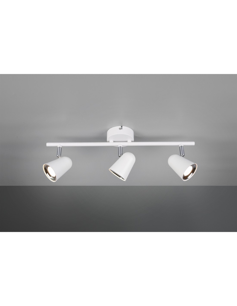 Faretto Toulouse Bianco 3 Spot Led L48 cm