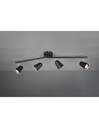 Faretto Nero 4 Spot Led L78 cm