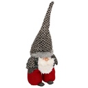 Fermaporta Babbo Natale Grigio Rosso in Tessuto - 20x12x61 cm