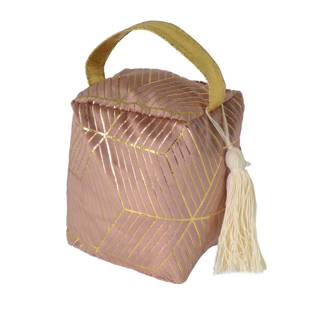 Fermaporta in tessuto rosa cm12x10h15-18