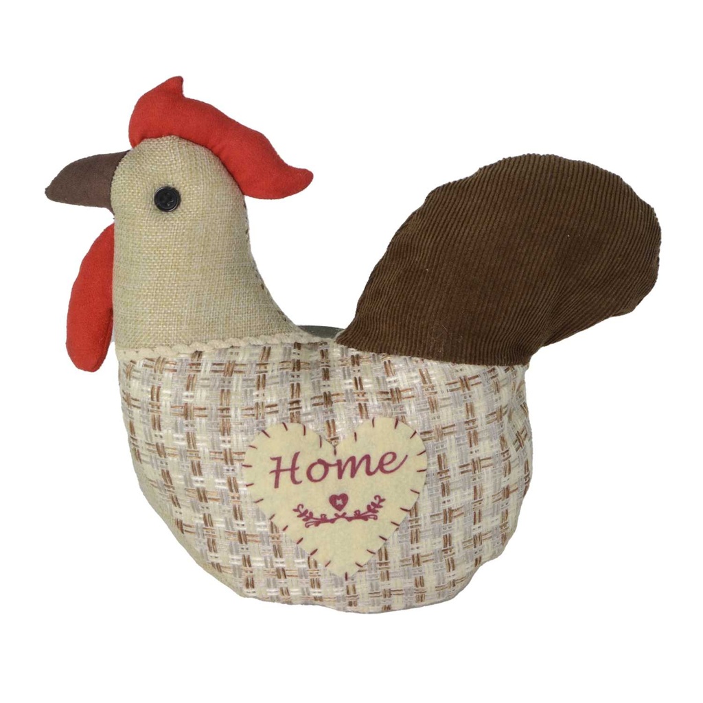 Fermaporta in tessuto gallo quadretti crema 26x13h25