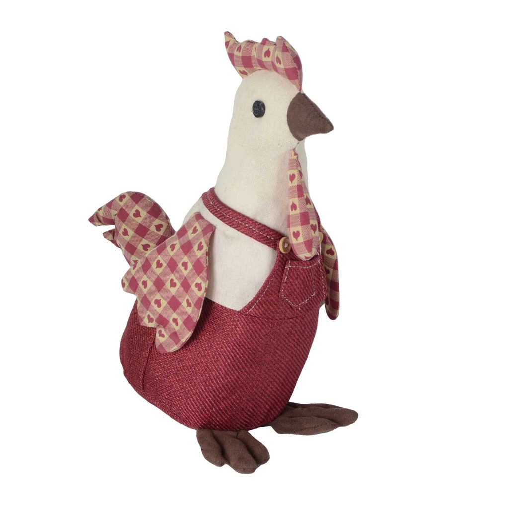 Fermaporta in tessuto gallo rosso 27x10x28 cm