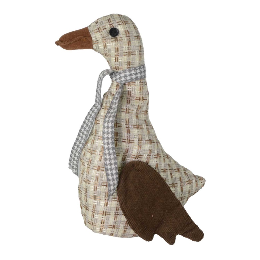 Fermaporta in tessuto oca quadretti crema 19x10h29