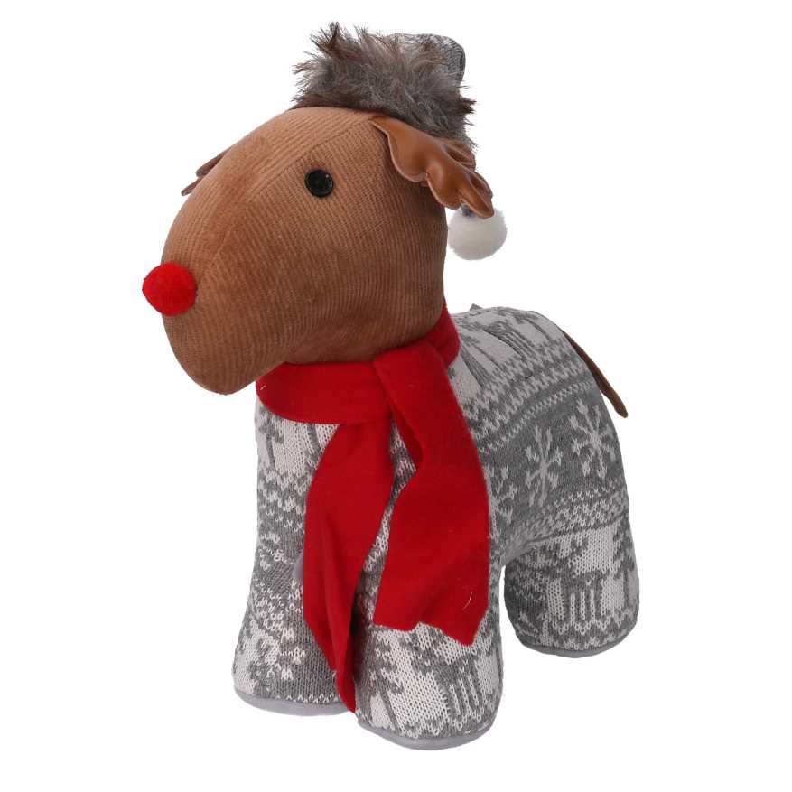 Fermaporta in tessuto renna grigio 30x13x33 cm