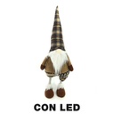 Gnomo tessuto con led beige cm18x15h55