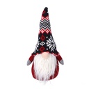 Gnomo di tessuto grigio e rosso, altezza 36 cm