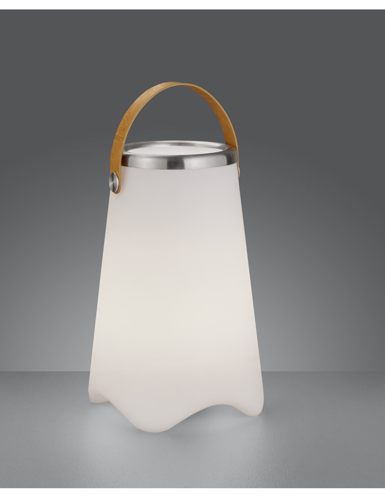 Lampada da Tavolo Portatile Bluetooth RGB Ø24 cm Bianco