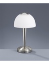 Lampada da Tavolo Ventura LED Touch Nichel e Vetro Bianco Ø15 cm
