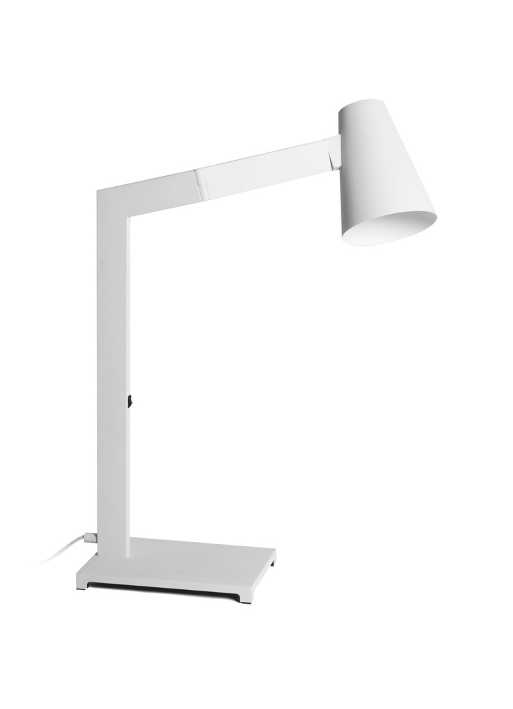 Lampada da tavolo elegante con paralume in metallo bianco, 42x15x60.5