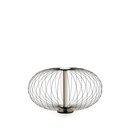 Lampada da tavolo led con paralume in acciaio nero lucido, 50x50x29 cm