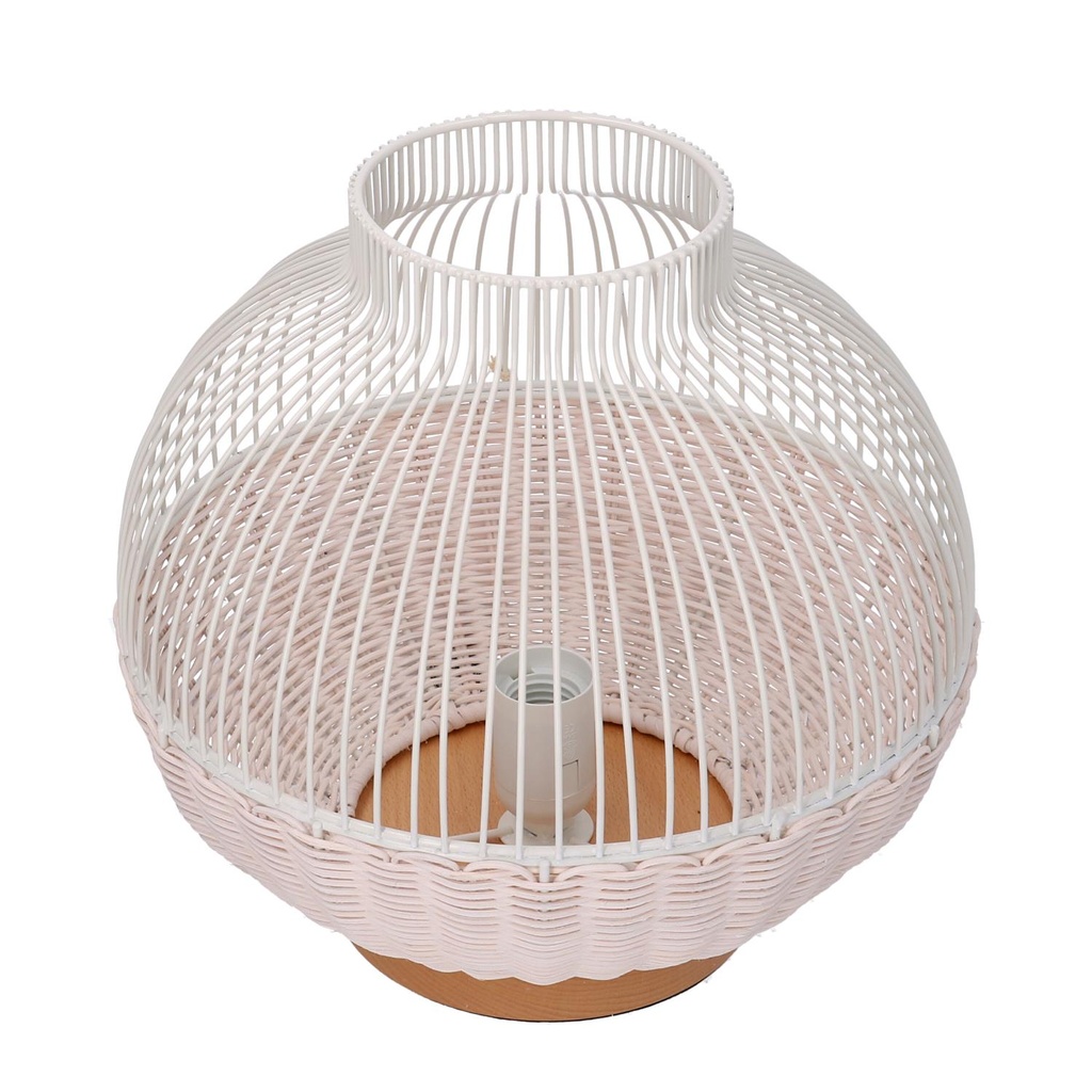 Lampada in rattan bianco con base cmø30,5h29,5