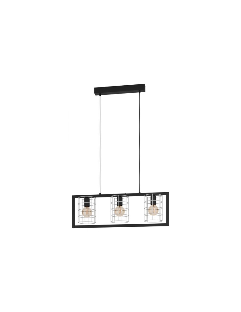 Lampadario Cucina Industriale 4 Luci Ladder Nero Trio Lighting