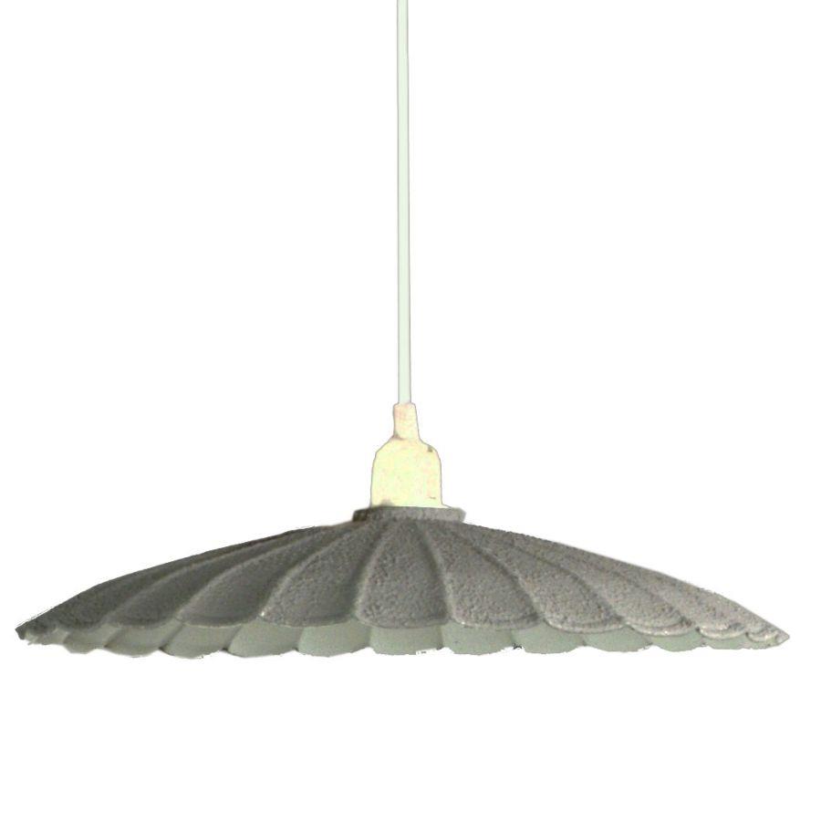 Lampadario vintage in metallo bianco/grigio, dimensioni 25x25x10 cm