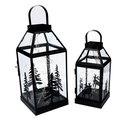 Lanterna in metallo nero 1-2 cm17x17h37