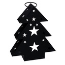 Lanterna in metallo nero con forma di albero 27x7,5x32,5 cm