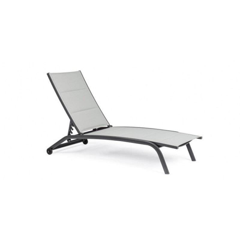 Lettino in alluminio antracite con ruote - Dimensioni: 61x192x96 cm