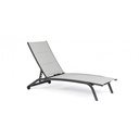 Lettino in alluminio antracite con ruote - Dimensioni: 61x192x96 cm