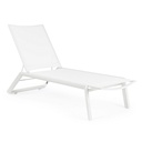 Lettino in alluminio Cruise con ruote bianco - Dimensioni: 67x194x95 cm
