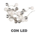 Luce filo sfera bianco 48 led bianco caldo 4x120 cm