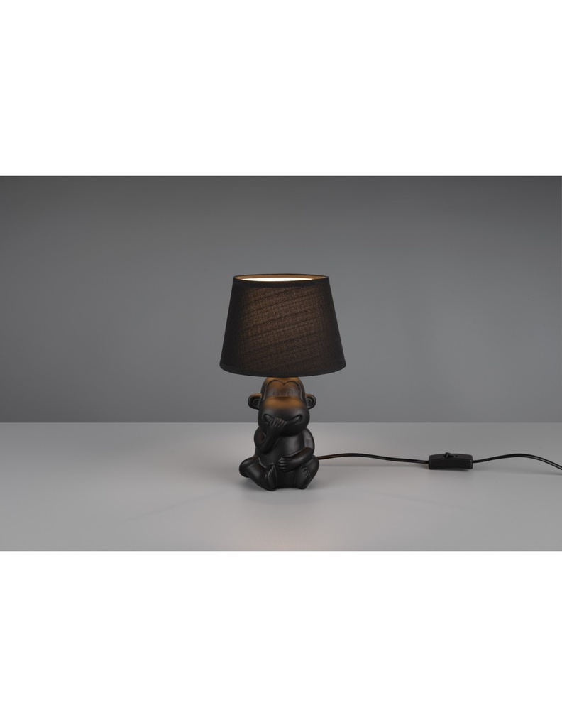 Lume Da Tavolo Chita Ceramica Scimmietta "Non Parlo" Nero Trio Lighting