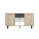 Madia 2 ante 3 cassetti colorati  rovere grigio 160x35xh.86 cm