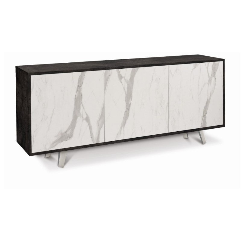 Madia tre ante in Nero Ossido Marmo 177x41x h74 cm