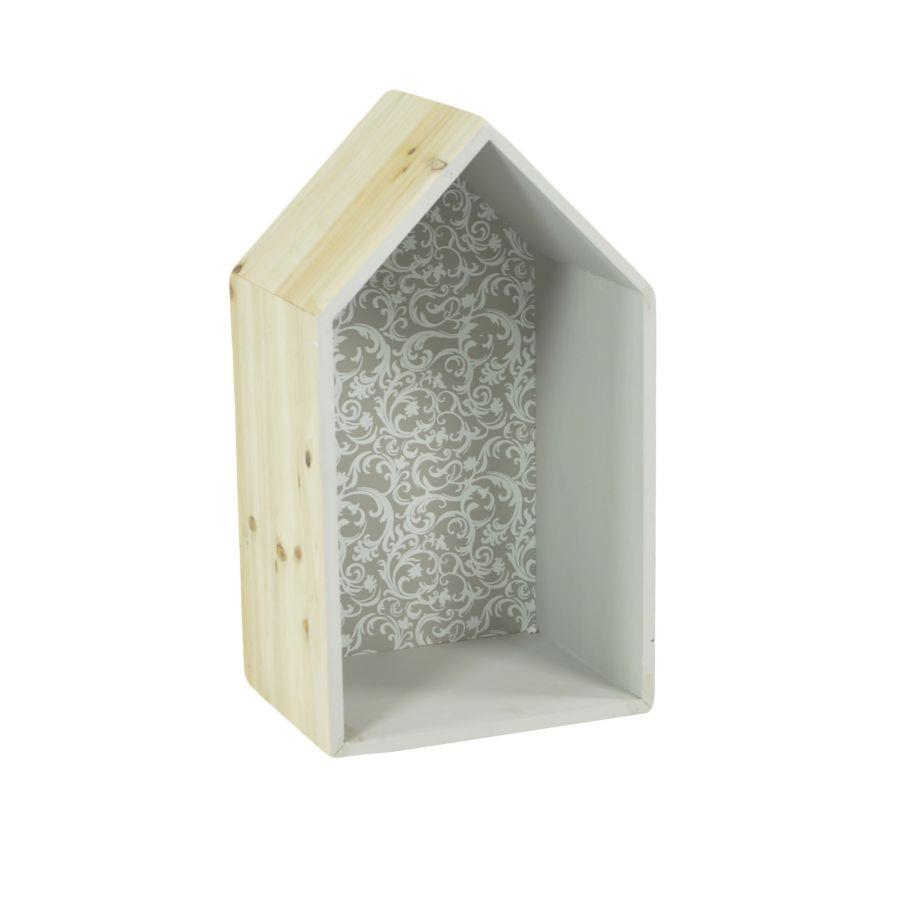 Mensola in legno a forma di casetta 25x37x15 cm
