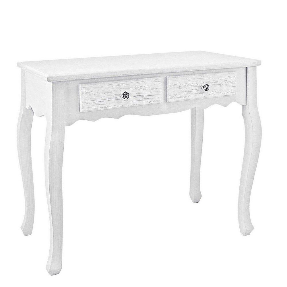 Mobile consolle 2 cassetti legno bianco Blanc 80x40x75 cm