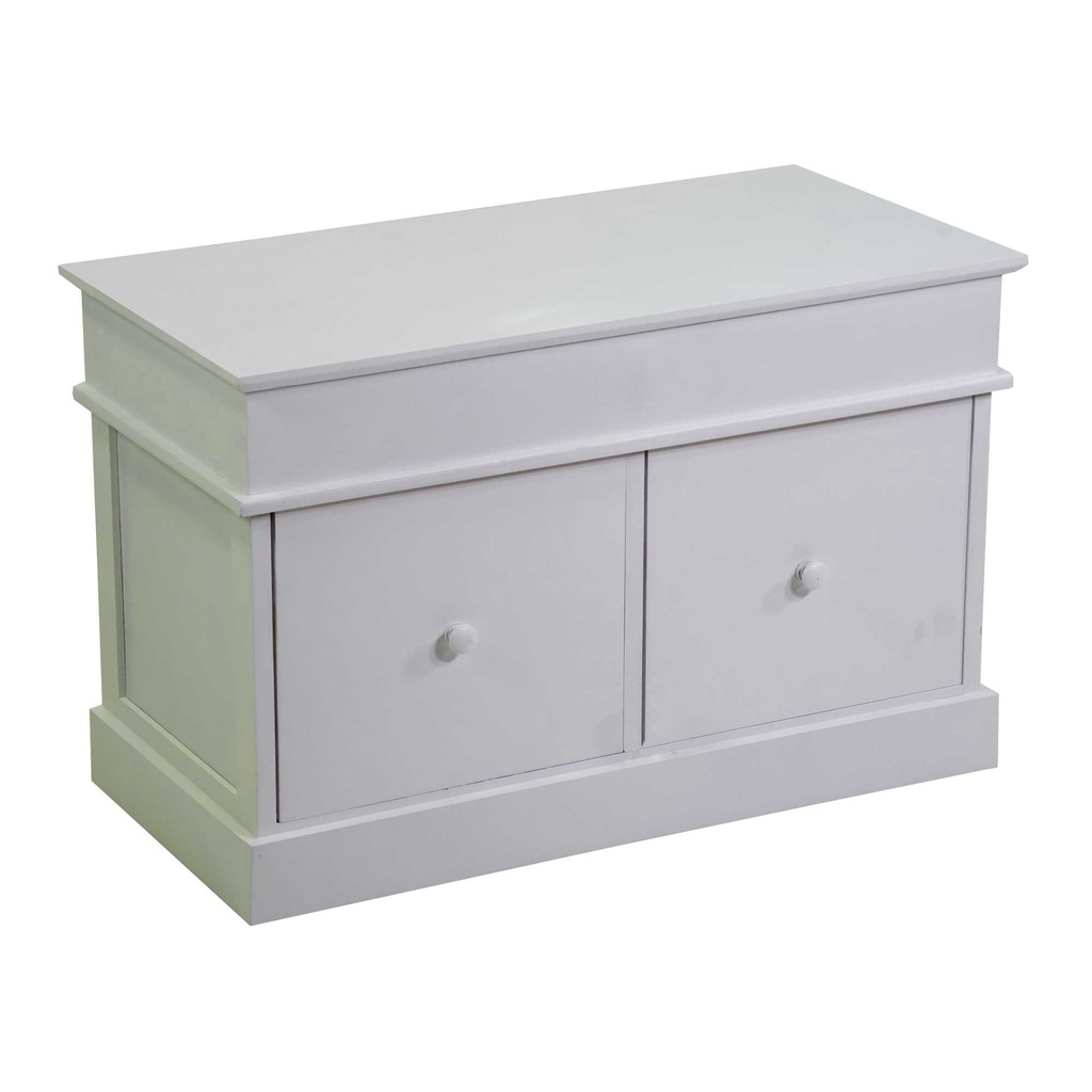 Mobiletto Eleonora cassapanca bianco con 2 cassetti 70x35h45