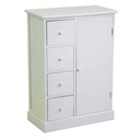 Mobiletto Cassettiera Bianco 1anta + 4 Cassetti 56x30x79 cm