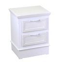 Mobiletto in legno con 2 cassetti bianco, dimensioni cm37x30h49