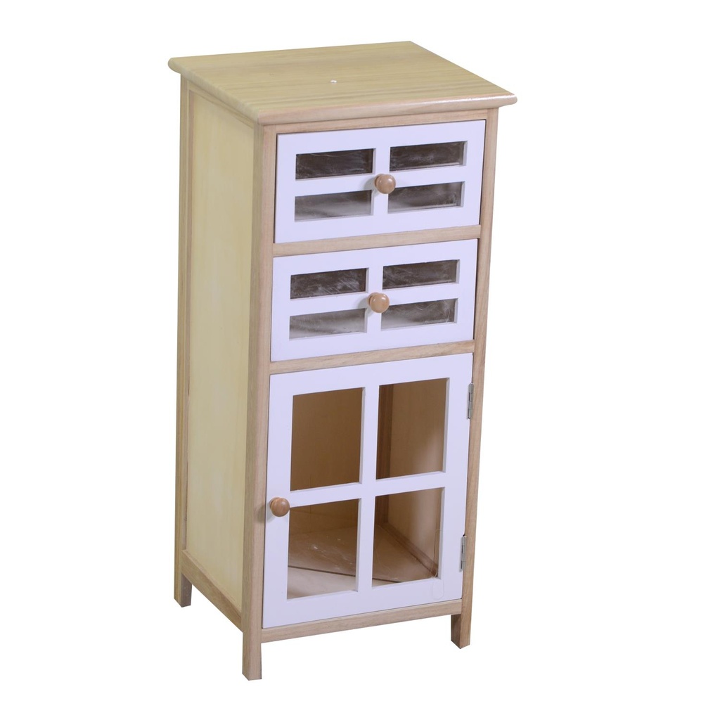 Cassettiera Naomi 1 anta e 2 cassetti naturale rettangolare cm33x30xh72